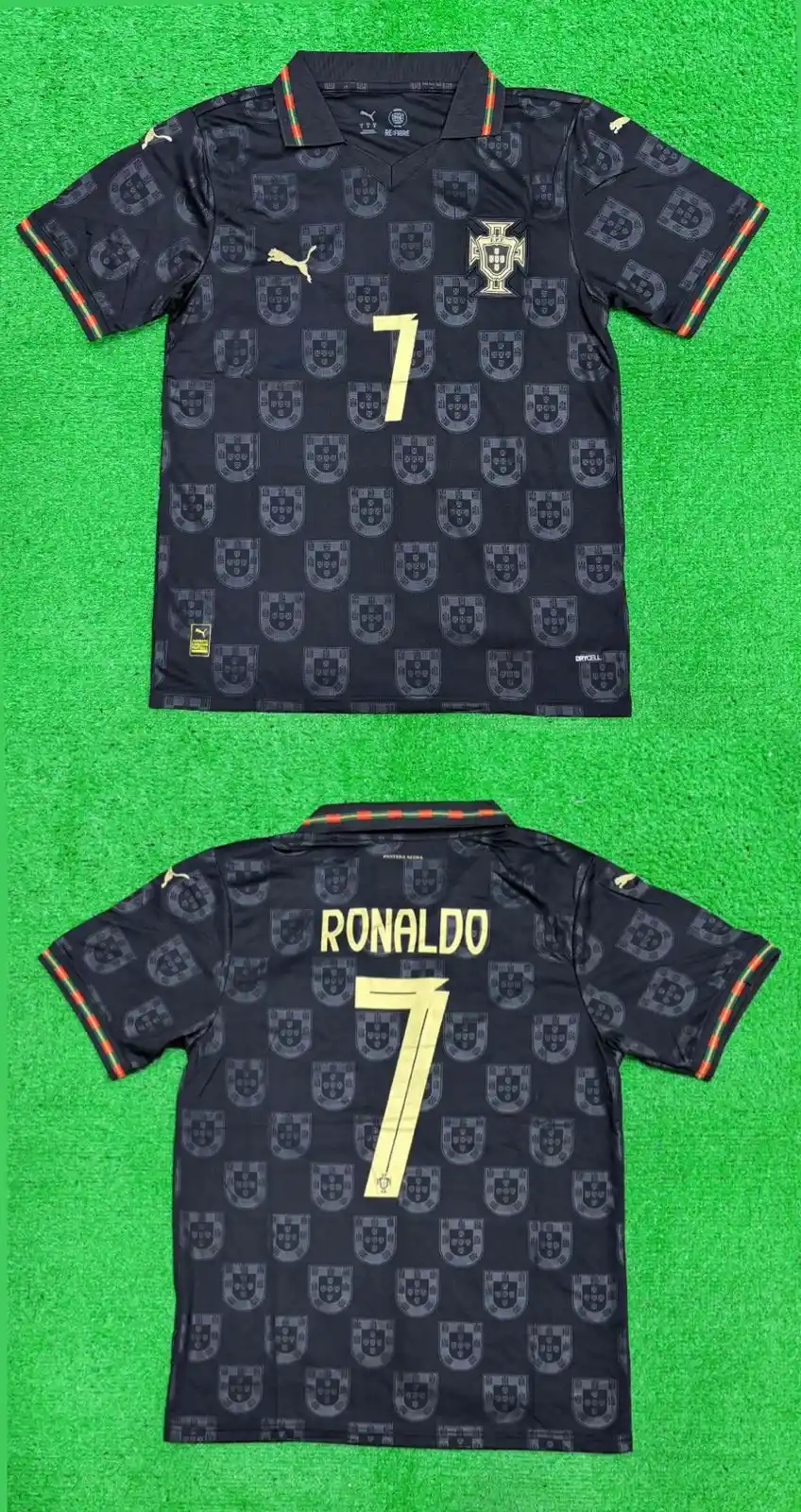 Portugal Third Black -Ronaldo 7 - Master Quality  view 2